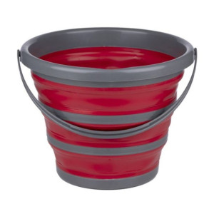 Dirty Devil Składane Wiadro Uchwyt Czerwony 10l