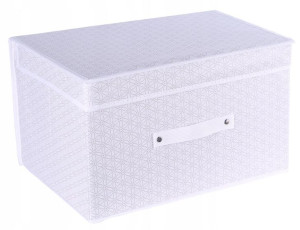 Organizer Pojemnik Do Szafy Z Pokrywką 50X40X30Cm Obwódka (Biała)
