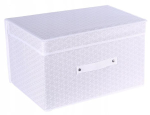 Organizer Pojemnik Do Szafy Z Pokrywką 70X40X30Cm Obwódka (Biała)