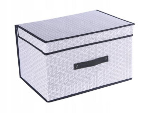 Organizer Pojemnik Do Szafy Z Pokrywką 70X40X30Cm Obwódka (Czarna)