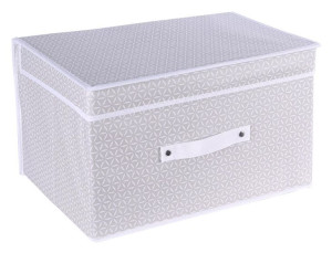 Organizer Pojemnik Do Szafy Z Pokrywką 70X40X30Cm Obwódka (Biały)