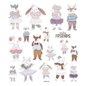 Naklejki z brokatem - Crafty Friends (17szt) DPNK-109 Dalprint