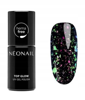 Neonail Lakier Hybrydowy Top Glow Lime Aurora Flak