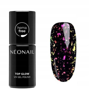 Neonail Lakier Hybrydowy Top Glow Rose Aurora Flak