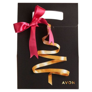Avon Torba Prezentowa Czarno-złota Choinka