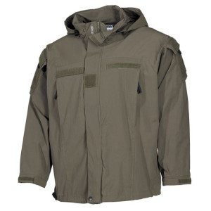 Kurtka Max-F MFH Shell Level V Membran unis mater 98% Nylon 2% Spandex oliv