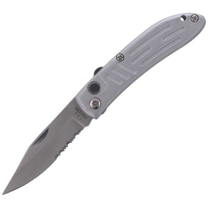 Nóż automatyczny Everts Solingen Predator Grey Aluminium, Satin AISI 420C (