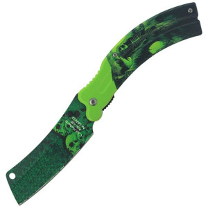 Nóż Herbertz Solingen nadruk 3D Skulls / Grim Reaper, Green Aluminium (5924