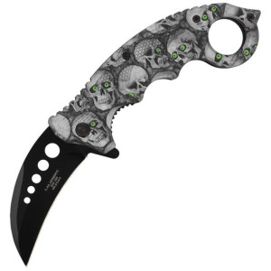 Nóż karambit Herbertz Solingen Skulls, Black Blade (572413)