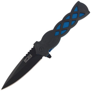 Nóż Herbertz Solingen CJH Black / Blue ABS, Black Blade (44008)