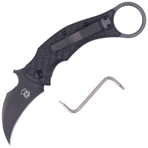 Nóż FOX Karambit Black Bird by Bastinelli Carbon Fiber/Bronze Ti, PVD Elmax