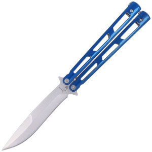Nóż motylek Martinez Albainox Balisong Blue Steel, Satin Finish (02143)