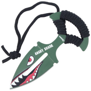 Nóż Martinez Albainox Skinner Angry Shark Black Strung, Green 3D Design (32