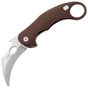 Nóż LionSteel L.E.One Karambit Earth Brown Aluminium, Stone Washed MagnaCut