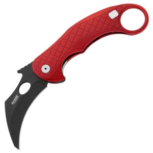 Nóż LionSteel L.E.One Karambit Red Aluminium, Chemical Black MagnaCut by Em