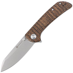 Nóż Sencut Fritch Dark Brown Matrix Micarta, Stonewashed 9Cr18MoV (S22014-3