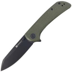 Nóż Sencut Fritch Green Canvas Micarta, Black Stonewashed 9Cr18MoV (S22014-