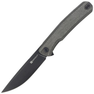 Nóż Sencut Scitus Dark Green Canvas Micarta, Black Stonewashed D2 by Ostap
