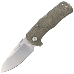 Nóż LionSteel TM1 Green Canvas Micarta, Satin Sleipner by Molletta (TM1 CVG