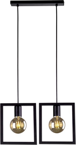Lampa wisząca czarna prostokątne loft Kaja LAVAYA K-4032