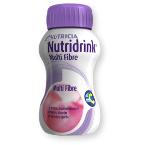 Nutridrink Multi Fibre, smak truskawkowy, płyn, 4 x 125 ml