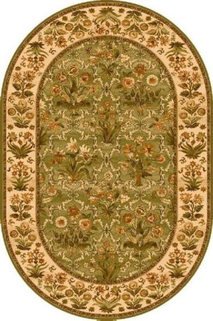 Dywan wełniany do salonu OLANDIA Owal Oliwka ISFAHAN