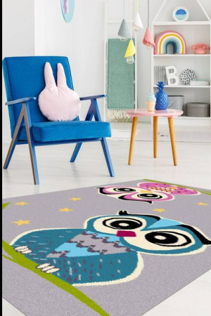 Dywan dziecięcy Agnella Sowa OWL Szary FUNKY