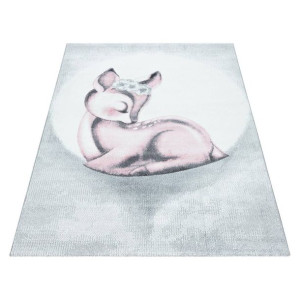 Dywan dla dzieci ŚPIĄCA SARENKA Szaro-Różowa BAMBINO