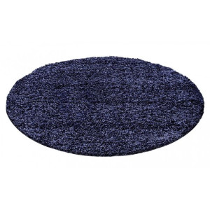 Dywan nowoczesny do salonu, sypialni Shaggy Navy Granat Koło LITE