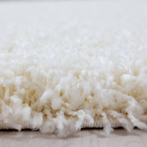 Dywan do salonu, sypialni Shaggy Jednokolorowy Krem Koło DREAMER