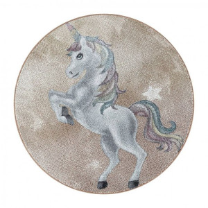 Dywan dziecięcy JEDNOROŻEC UNICORN Złoty koło FANY