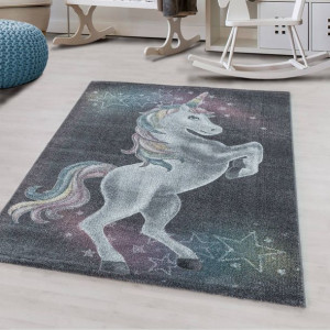 Dywan dziecięcy JEDNOROŻEC UNICORN Szary FANY