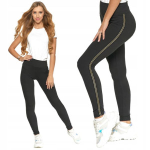 Moraj Legginsy Wysoki Stan 1300-021 cza/złoty XXL