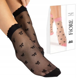 Fiore Skarpetki Hey Baby kokardy 15 den Black