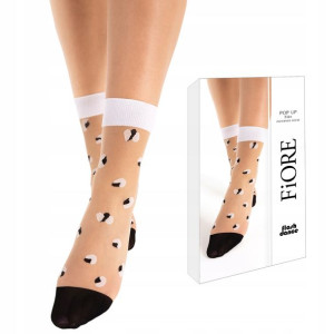 Fiore Skarpetki Pop Up 15 den Black/White/Nude