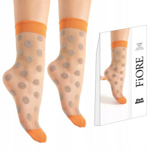 Fiore Skarpetki Fame grochy 15 den Orange/Lurex