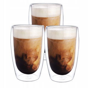 3x Szklanka Termiczna Do Kawy Latte Drinków 450ml