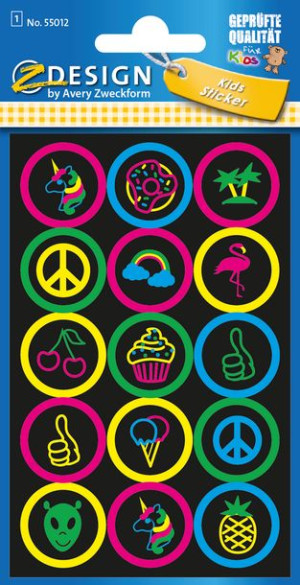 Naklejki Z-Design Neon Sticker Buttons Avery