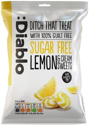 Cukierki karmelki śmietankowe cytrynowe Bez Cukru 75 g :Diablo Lemon and Cr