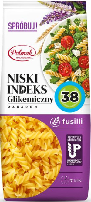 Makaron Fusilli świderki 250 g Niski Indeks Glikemiczny IG38 Polmak