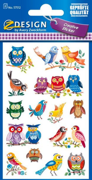 Naklejki Z-Design Creative Papierowe Ptaki 57512 Avery