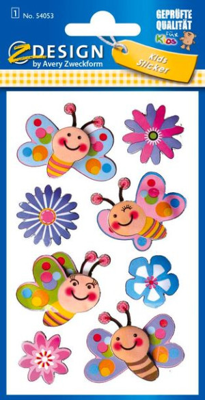 Naklejki Z-Design Kids 3D motylki/kwiatuszki 54053 Avery
