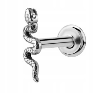 SS316L labret 1,2x6 odkręcana ozdoba wąż m43L