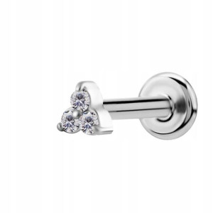 SS316L labret internal 1,2x6 cyrkonie WH 3,5mm