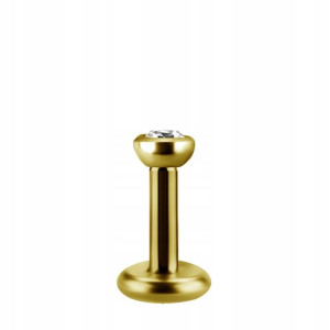 SS316L BG labret 1,2x6 z kryształkiem CZ 2,3mm