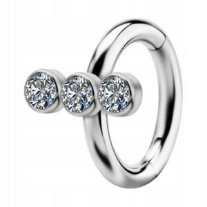 TYTAN hinged segment ring 1,2x6 trzy cyrkonie WH