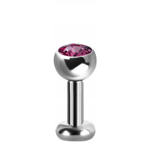 TYTAN labret 1,2x6 internal kulka 3mm cyrkonia RE