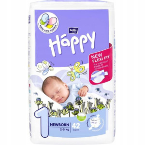 PIELUCHY Pieluszki Happy 1 Newborn 2-5kg 42szt