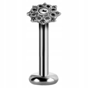 SS316L labret internal 1,2x8 trybal 6mm m34L