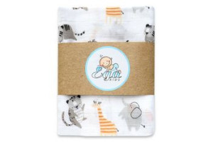 Egakids Pielucha bambusowa druk 120/120 Szary Cyrk